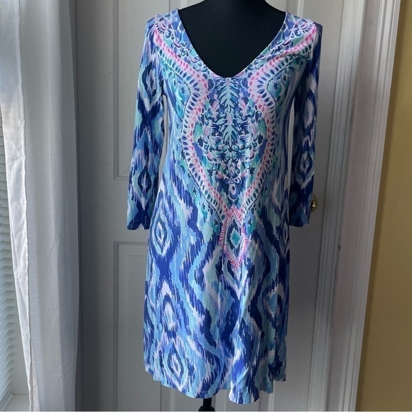 𝅺LILLY Pulitzer V Neck Cotton Dress size XS - Picture 1 of 6